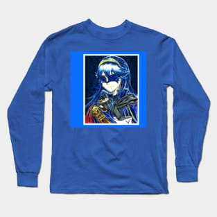 masked warrior lady in knight emblem Long Sleeve T-Shirt